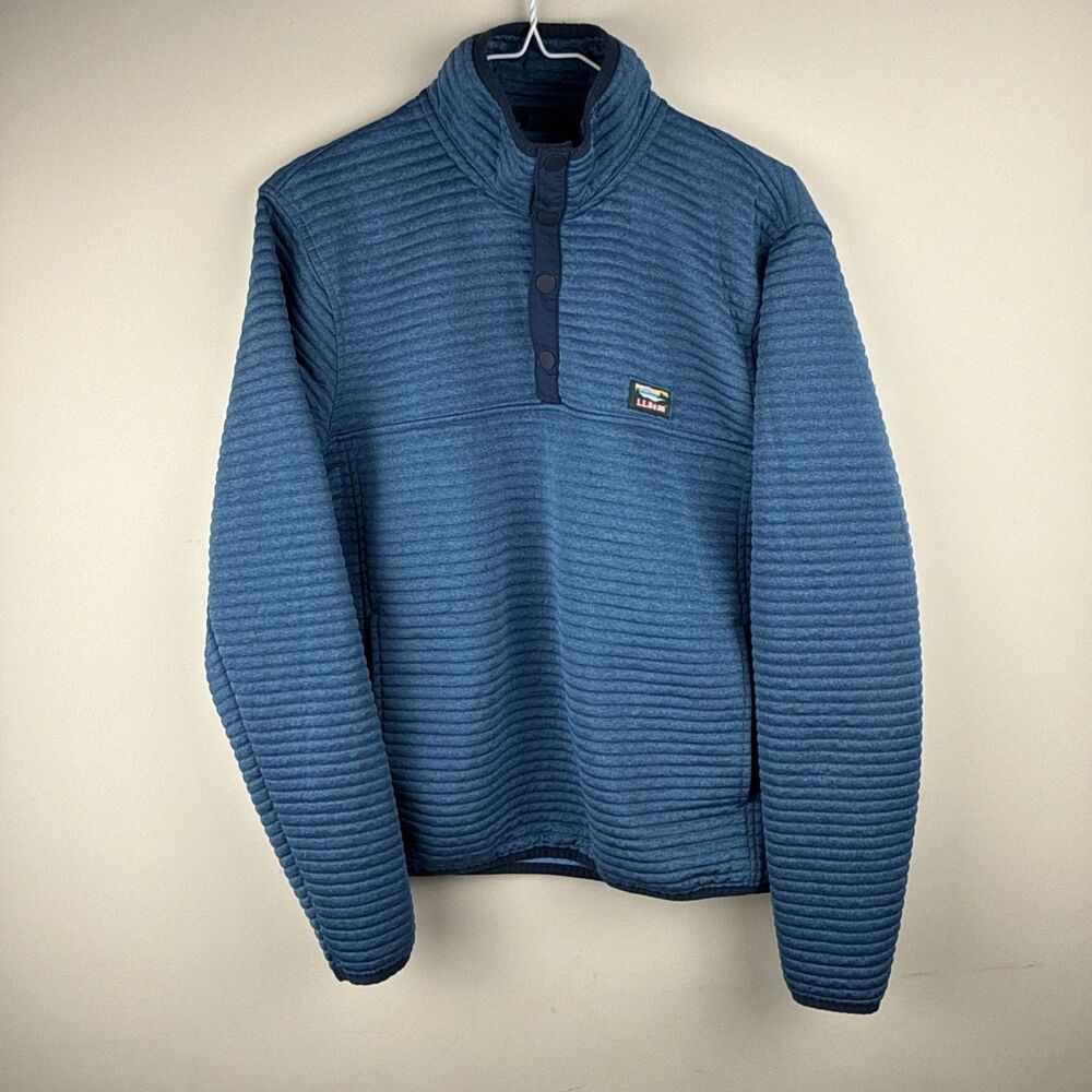 Men’s LL Bean Slight Fitted Blue Airlight Knit Pullover Size M 506874
